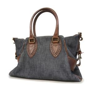 Fendi Denim Tote Bag Brown Blue